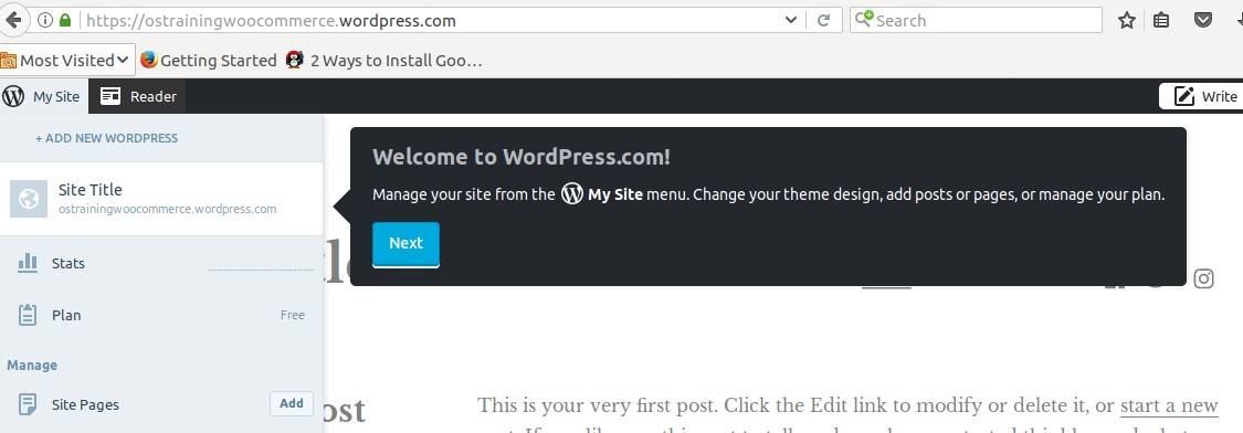 01 welcome to wordpress com page