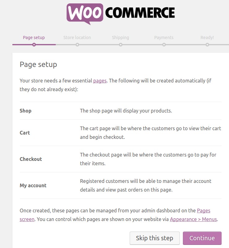 10 setup pages step