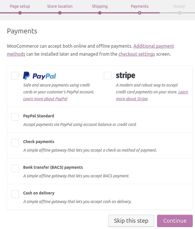 13 payment setting step