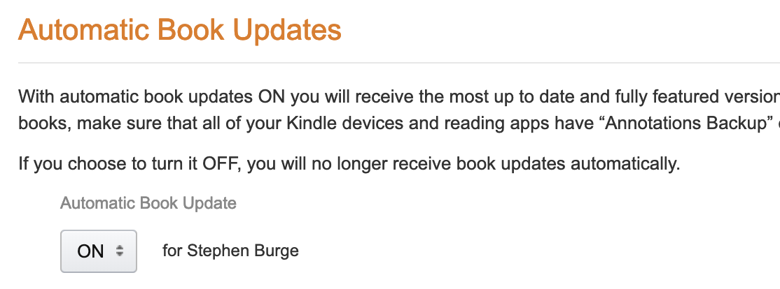 amazon book updates